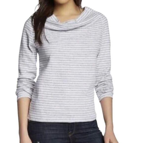 Standard James Perse Women Gray Stripe Cowl Neck Top Size 1 - Picture 1 of 7